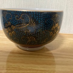 新品未使用品 九谷焼 青粒鉄仙 蓋付湯呑み 5客セットの画像