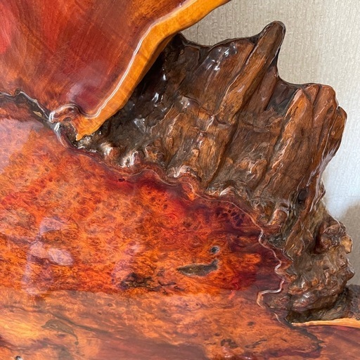 天然木　花梨　葡萄　玉杢　大型衝立　高さ150cm 80kg