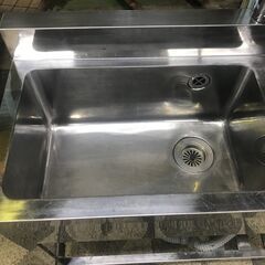 ２槽シンク　1200*450*800BG90*60　シングルレバー付き　グリストラップ付き　中古の画像