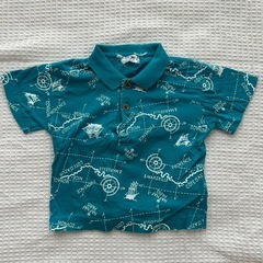ポロシャツ　Tシャツ　緑　青　グリーン　ブルー　90 95 キッズ　こども　服の画像