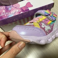 光る靴　シューズ18㎝　17㎝　ユニコーン　女の子　キッズ　スニーカー　美品　の画像