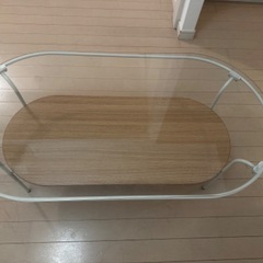  コーヒーテーブル L ホワイト×ナチュラルの画像