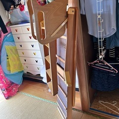 ミッキーフレンズの木製滑り台の画像