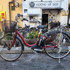 電動自転車　ヤマハ　２６インチ　バッテリー　充電器　付き　３変速　赤　配達可能