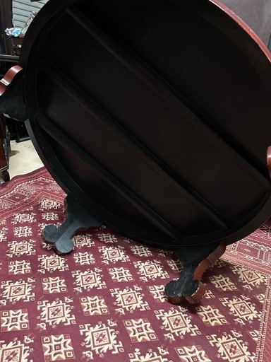 鎌倉彫　円卓　座卓　ローテーブル　朱塗　