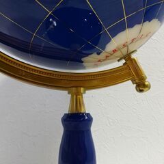 大型 高級天然石の地球儀/手作り工芸品/パワーストーン/天然石/ラピスラズリ/螺鈿細工/世界オブジェ/置物/C0DW0210