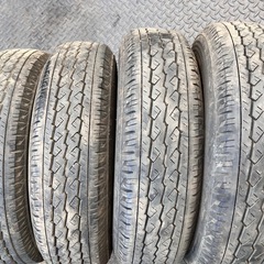 BS BRIDGESTONE V600 165R14LT 6PR 14インチ 夏タイヤ 4本 19年製 バリ溝 ADバン プロボックス サクシード等の画像