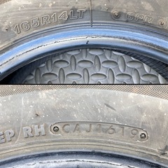 BS BRIDGESTONE V600 165R14LT 6PR 14インチ 夏タイヤ 4本 19年製 バリ溝 ADバン プロボックス サクシード等の画像