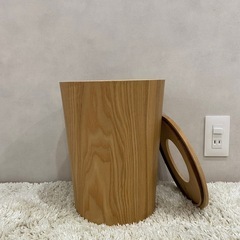 無印良品　ゴミ箱　丸型　木材