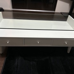 ガラス テーブル ローテーブル ホワイト 