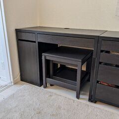 IKEA デスクMICKE ミッケ ブラックブラウン テーブル ...