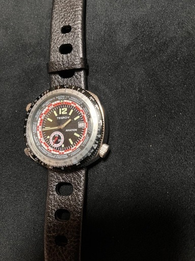 TEGROV アビエーション ワールド　GMT 1970 年代 未使用品　腕時計