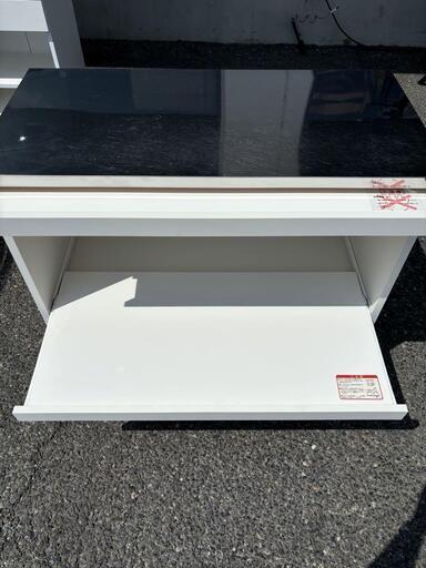 ステンレス天板 キッチンカウンター 幅90cm ホワイト