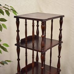 ≪zyt1639ジ≫ Hakuho Furniture GLASGOW オープンシェルフ 飾り棚 ビンテージ家具/電話台/花台/置台/飾り台/レトロ/中古家具/宮城県仙台市 60802-02の画像