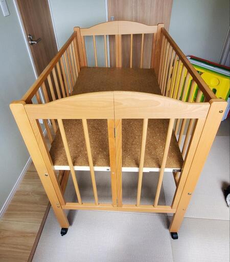 日本製折りたたみベビーベッド ハイベッド