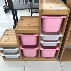 ★ジモティ割あり★ IKEA 収納棚 ナチュラルブラウン H90...