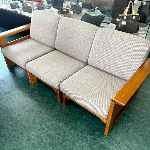 北海道民芸家具 3人掛け木枠ソファー セパレート W190×H70×D76cm 札幌 東区 店頭引き取り歓迎