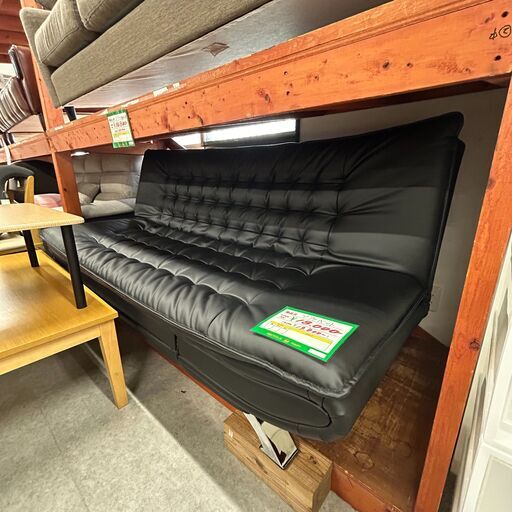 【ジ289】ソファーベッド 黒 (ma)