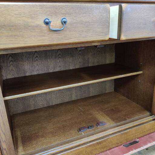 【愛品倶楽部柏店】3枚扉 大型飾り棚 食器棚 和製ヴィンテージ家具
