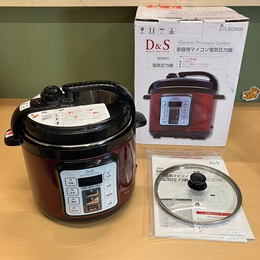 D\u0026S 家庭用マイコン電気圧力鍋 4.0L STL-EC50R（レッド）2022年製