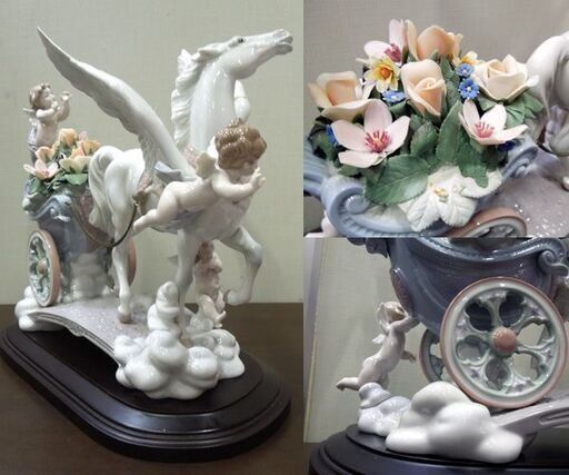 ワレ/破損あり LLADRO 天空のパレード 1848 1500体限定品 大型置物 台座付き 希少 陶器オブジェ リヤドロ 札幌市 新