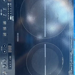 IHクッキングヒーター 2口 1400W アイリスオーヤマ IHK-W13S-Bの画像