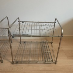 シンク下伸縮ラック　2個セットの画像