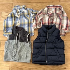 【オールドネイビー】４点セット　シャツ　ダウン　ベスト　ダウンベ...