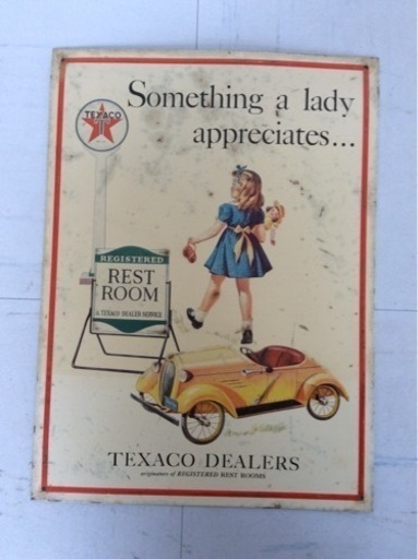 Texaco Motor Oil Weathered テキサコ　モーターオイル アメリカン雑貨　ブリキ看板  ビンテージ