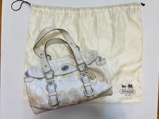 Coach コーチ ショルダーバッグ ホワイト 中型 保存袋付き