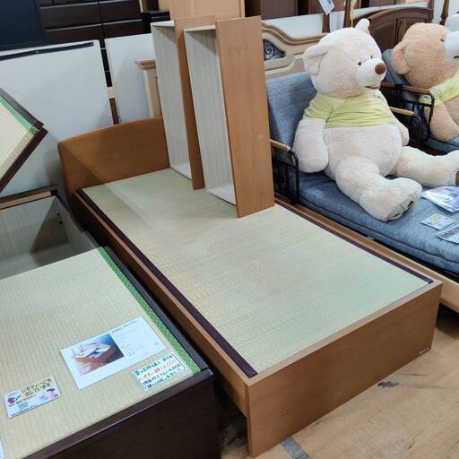 【愛品倶楽部柏店】(株)モーニン 収納付きシングルベッド（畳） S大和ⅡF 引き出し×2