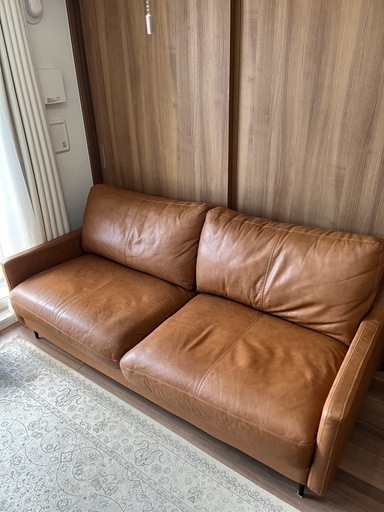 ニトリ　　3人掛けソファ　本革