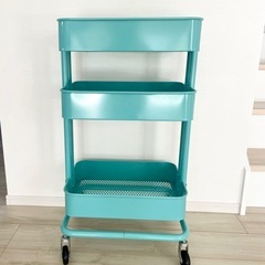 値下✨IKEAワゴン　ロースコグ　ターコイズの画像