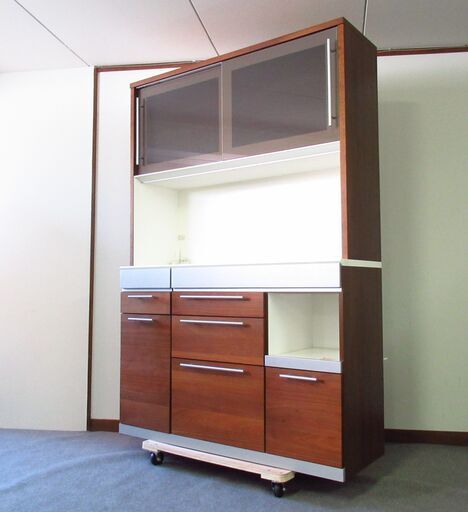 美品 モリタインテリア工業　食器棚　キッチンボード　ダークブラウン