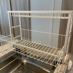 水切りラック ホワイト 2段
