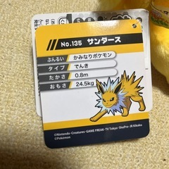 ポケモンゲット　ぬいぐるみ　サンダースの画像