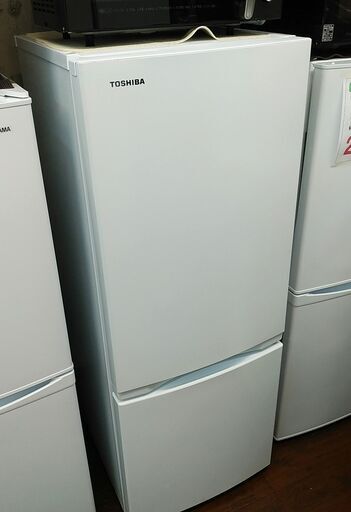 3か月間保証☆配達有り！10000円(税抜）東芝 2ドア 1536L 冷蔵庫 2022年製 ホワイト 訳あり格安！