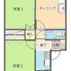 【秋田市広面】２DKアパート入居者募集（101号室）（102号室）