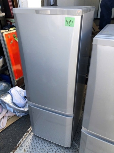 NO 481 福岡市内配送設置無料✨　三菱電機 MITSUBISHI ELECTRIC 冷蔵庫 168L ピュアシルバー MR-P17A-S