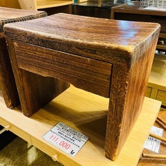 【武蔵小山店】　 ビンテージ　スツール　腰掛け　ステップ　台　足置き　木製　引き出し　収納　付き　踏み台　踏台　【在庫2台→１台】の画像