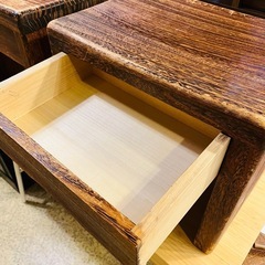 【武蔵小山店】　 ビンテージ　スツール　腰掛け　ステップ　台　足置き　木製　引き出し　収納　付き　踏み台　踏台　【在庫2台→１台】の画像