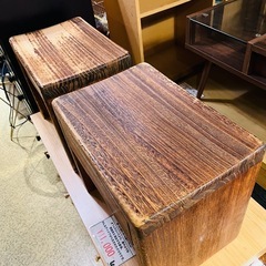 【武蔵小山店】　 ビンテージ　スツール　腰掛け　ステップ　台　足置き　木製　引き出し　収納　付き　踏み台　踏台　【在庫2台→１台】の画像