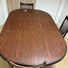 京都老舗の宮崎家具で買ったテーブル＋イス2脚セットです。の画像