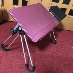 アルミ ベッドテーブル 半額以下　折りたたみ式　ピンクの画像