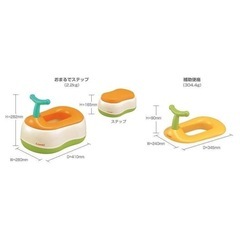 【排泄での使用はなし】コンビベビーレーベル おまるでステップ レーベルオレンジLO(パイルカバー付)の画像