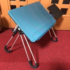 アルミ ベッドテーブル 半額以下　折りたたみ式 ブルーの画像