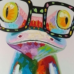 絵画　カエル