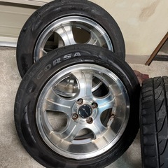 ホンダモビリオ、フィット等に195-55-15 4穴タイヤ付きアルミホイールの画像