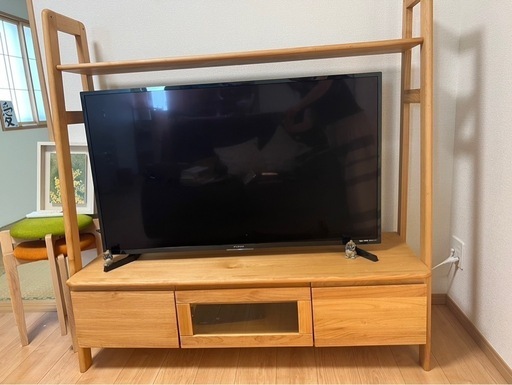 テレビ台 50-55インチ 天然木　収納付き