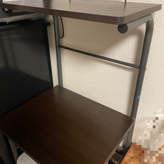 ニトリ 電子レンジラック レンジ台　キッチン収納　ダークブラウンの画像